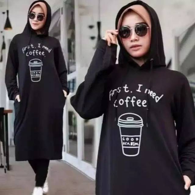 Fourfashion DRESS HODIE WANITA JUMBO COFEE