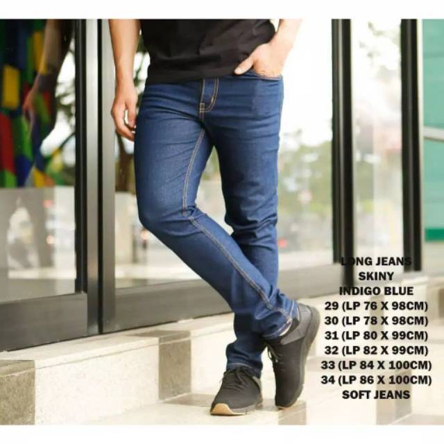 Celana panjang jeans pria jeans garment streeth melar