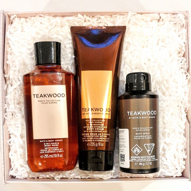 BBW MEN TEAKWOOD GIFT SET PAKET BATH &amp; BODY WORKS