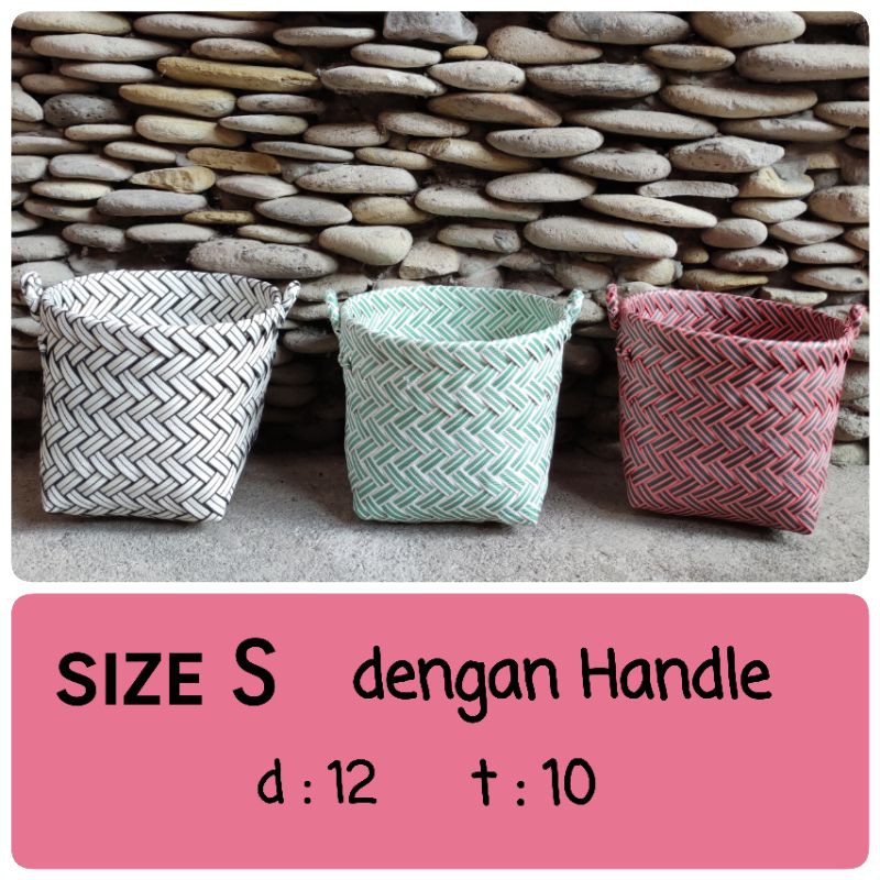 Cover Pot Anyaman/ Cover Pot Plastik/ Cover Pot Anyaman Lurik Murah