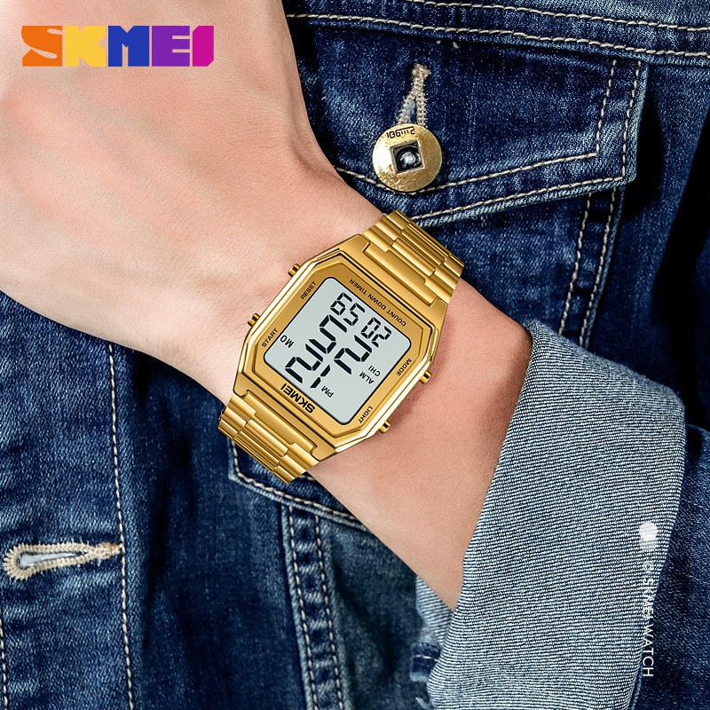 SKMEI 1735 Jam Tangan Pria Digital Tali Stainless WATCHKITE WKOS