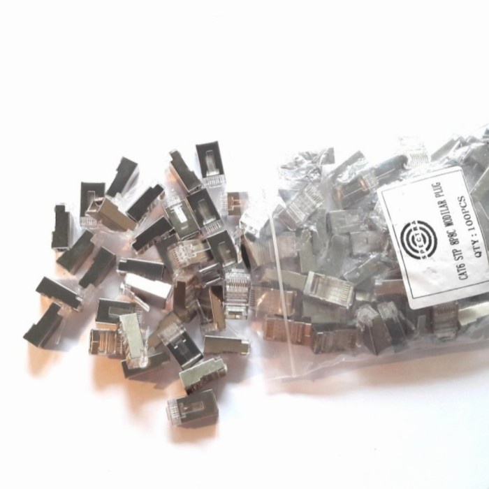 konektor rj45 FTP cat 5e cat 6 spectra | connector rj45 stp cat5e cat6 - rj45 cat6
