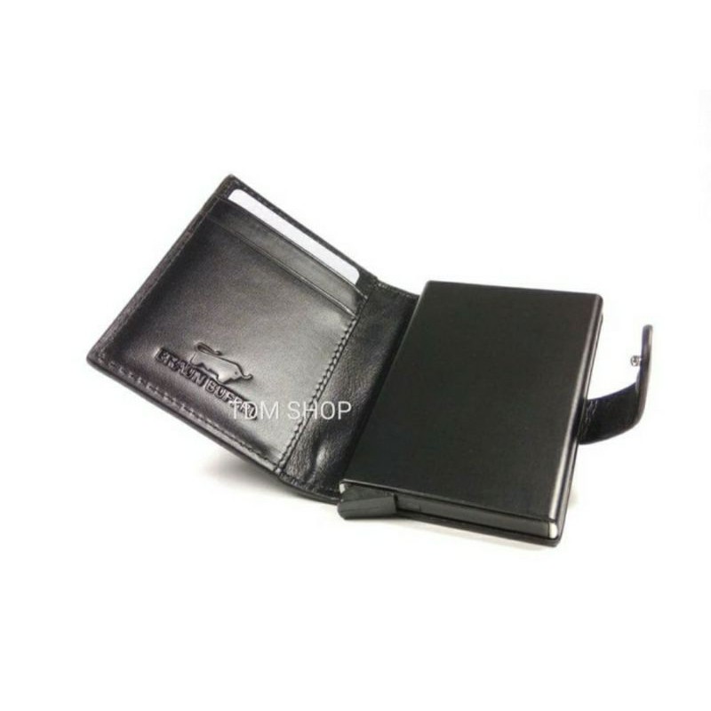 DOMPET SMART WALLET DOMPET KARTU METAL KULIT ASLI ANTI RFID