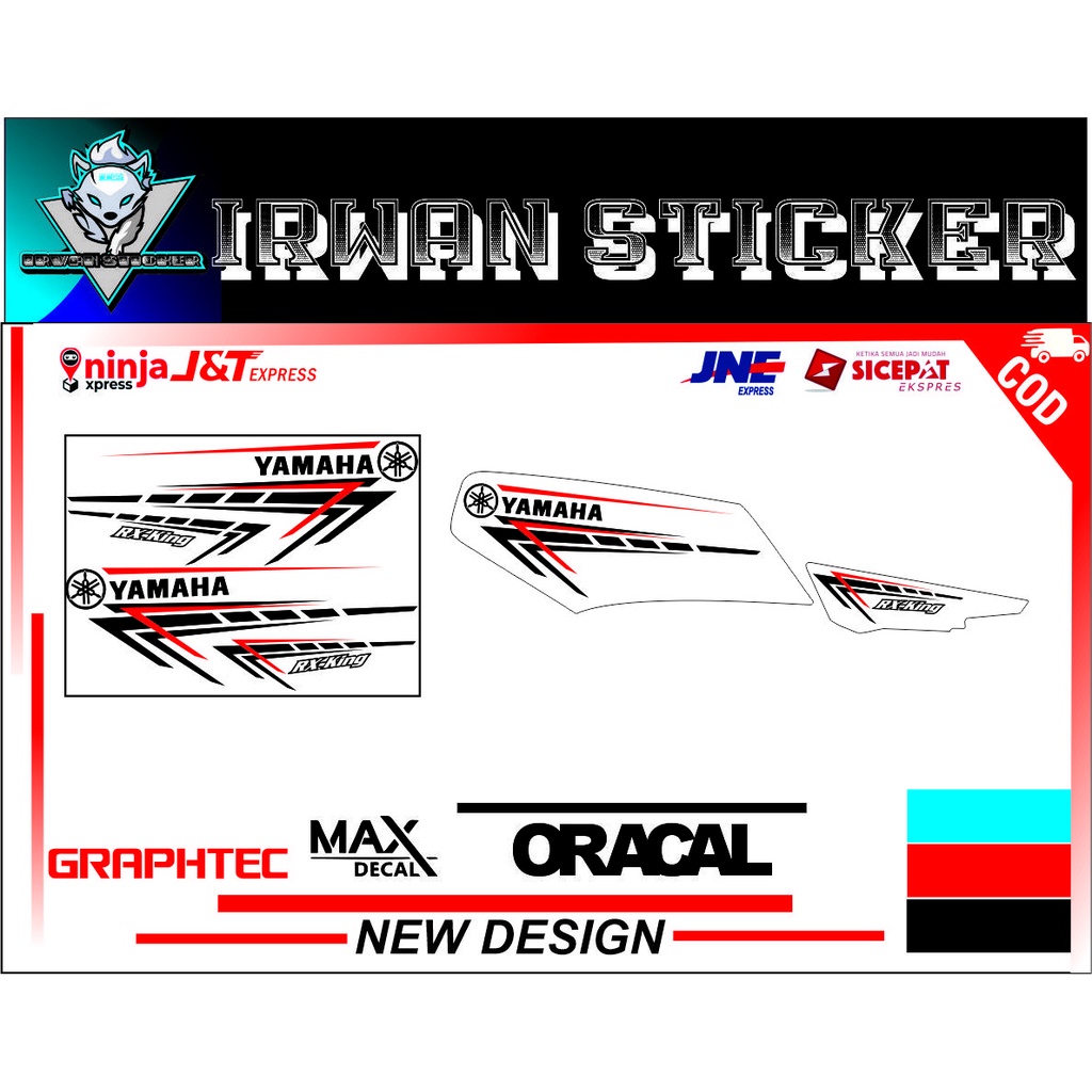 STIKER MOTOR RX - KING ( CUTTING TINGGAL PASANG ) cutting sticker  VARIASI cod