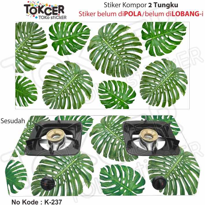 Stiker Kompor 2 Tungku MONSTERA