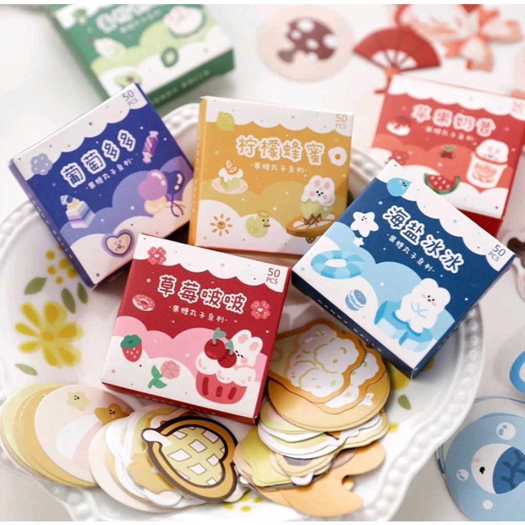 

50pcs Cute Bear Stickers (min. belanja 10rb)
