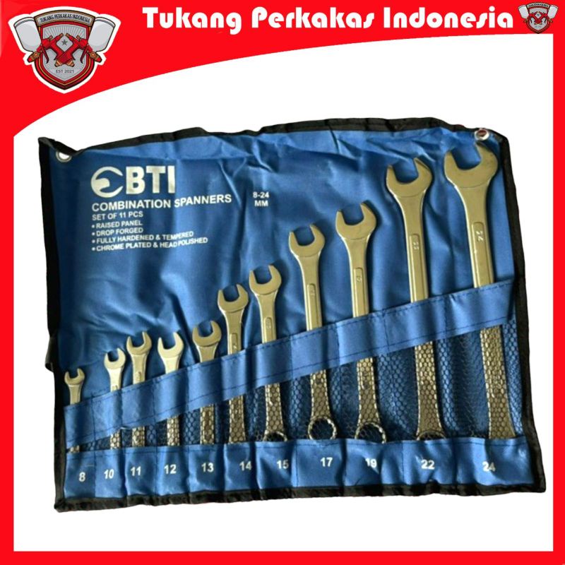 KUNCI RING PAS SET 11PCS 8-24 BTI KOMBINASI SPANNER