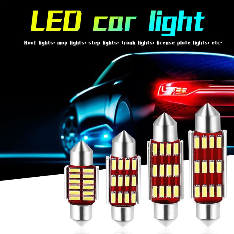 1pc Lampu LED Canbus Festoon C5W 31mm 36mm 39mm 41mm 5000K Warna Putih Untuk Interior Mobil