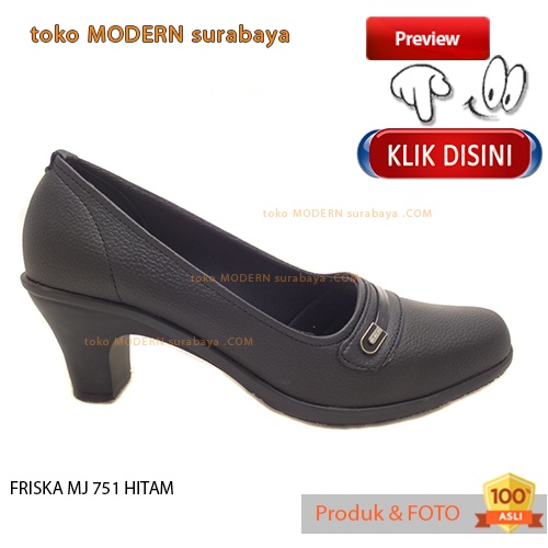 Sepatu Pantovel Wanita Sepatu Kerja Guru FRISKA MJ 751 HITAM