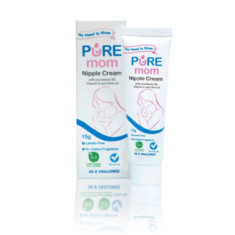 Pure Mom Nipple Cream 15g | Salep Krim Untuk Puting Ibu Aman Untuk Bayi | Pure Kids Baby