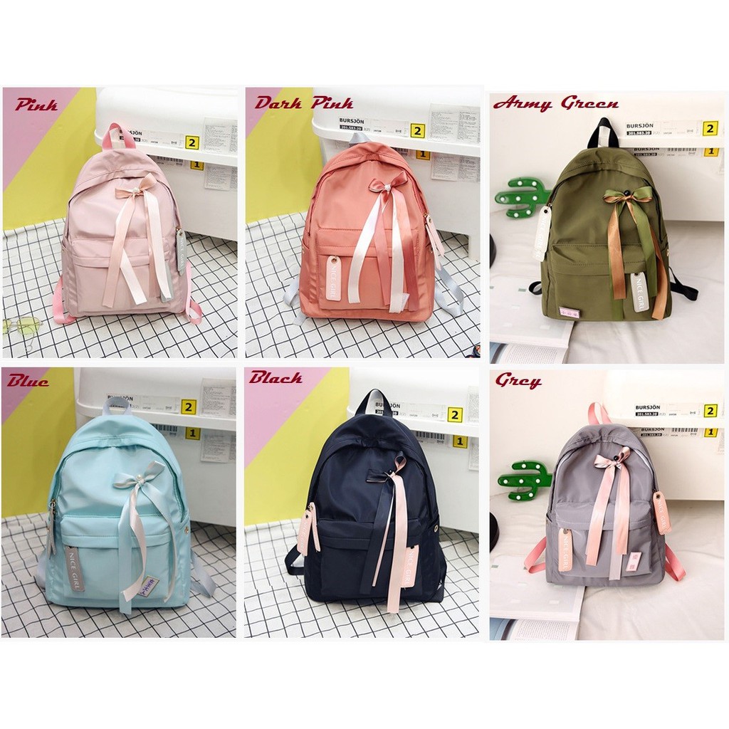 Backpack Wanita ABG Cewe Tas Sekolah Nylon Tas Punggung Bag - JB777