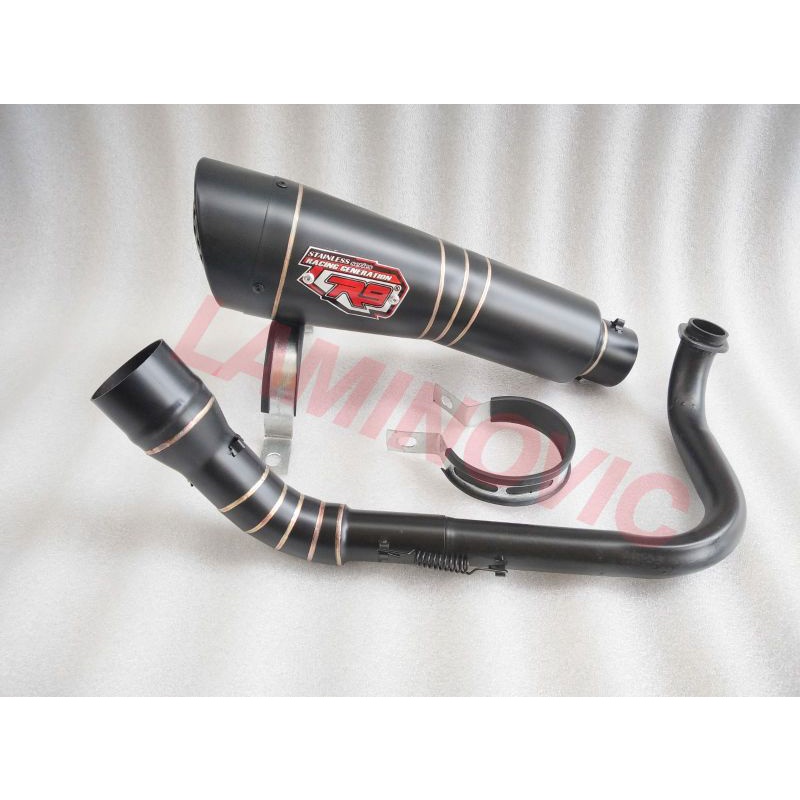 Knalpot R9 H2 hitam Aerox Nmax Adv Pcx150 Pcx160 Vario Scoopy Beat Mio