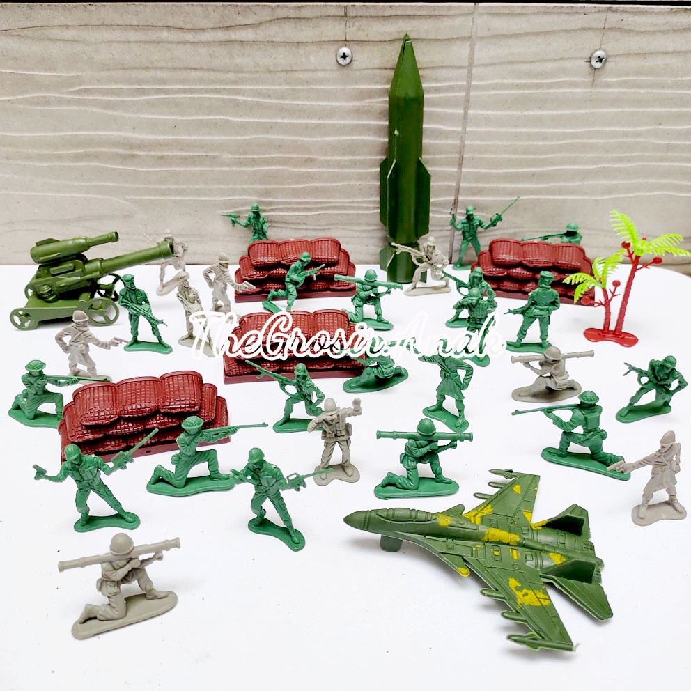 Military Equipment Mainan Mini Figure Tentara Militer Combat Set