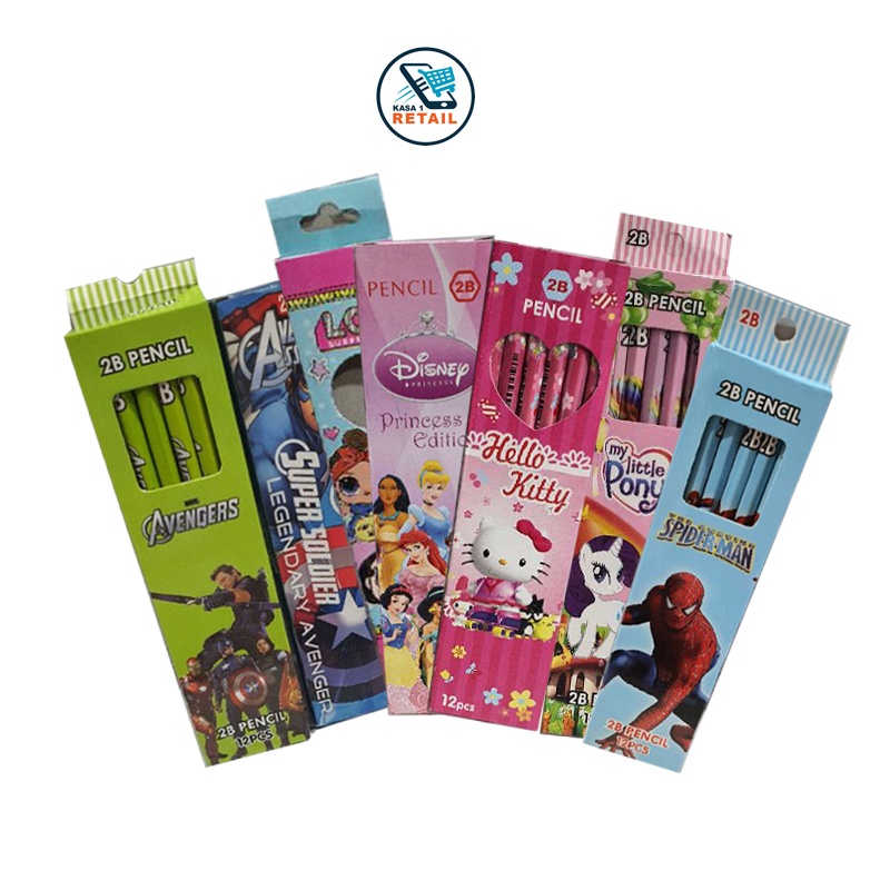 

4 PCS Pensil Anak Laki-laki dan Perempun / Pencil Karakter Serut
