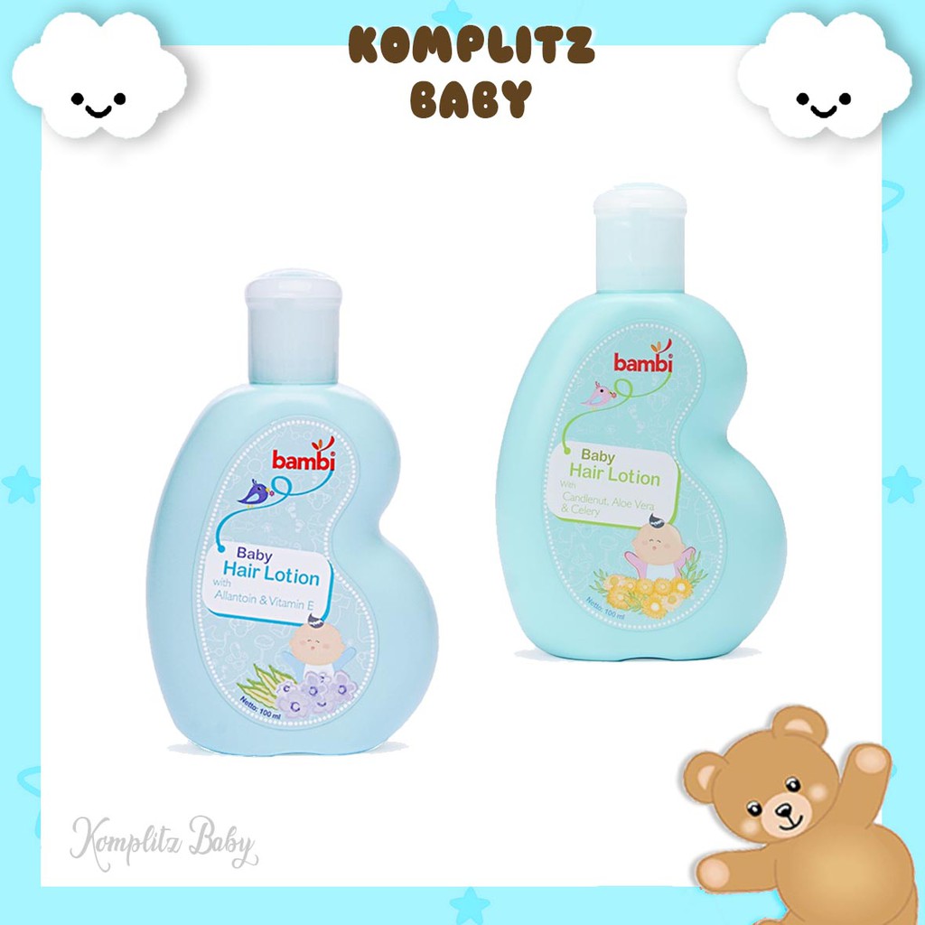 Bambi Baby Hair Lotion With Candlenut, Aloe Vera &amp; Celery /  Allantoin &amp; Vitamin E 100ml