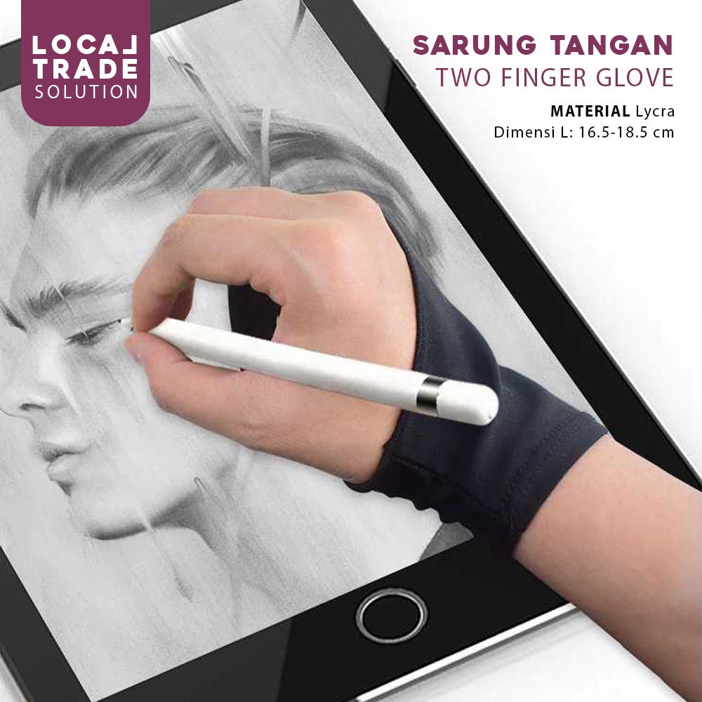 Sarung Tangan Stylus Pen Two Finger Glove Anti Touch Drawing Tablet NEO STAR COD