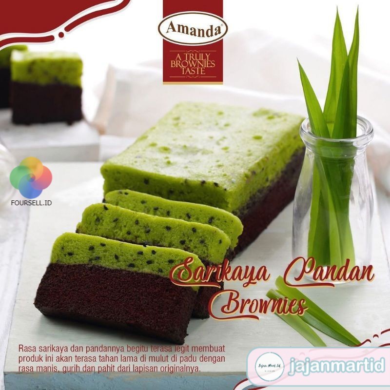 Brownies Amanda - SARIKAYA PANDAN Kue Bolu Amanda Brownies Oleh Oleh Bandung