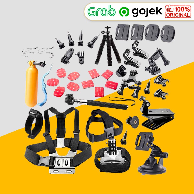 JAVASHOP Aksesoris Kamera Gopro Lengkap Full Set For Action Cam Xiomi Yi