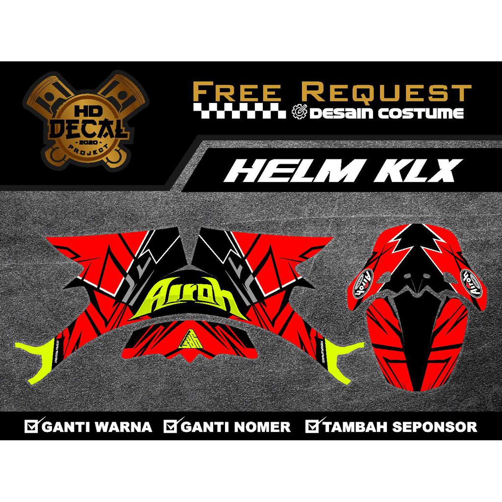 Decal helm klx 150 - Wraping helmet - sticker helm klx - kyt - gm - snail - cargloss 09