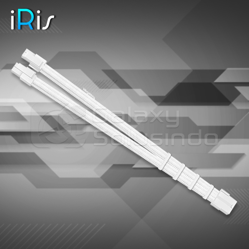 iRis ATX 4+4 Pin 8 Pin Extension Sleeved Cable - White