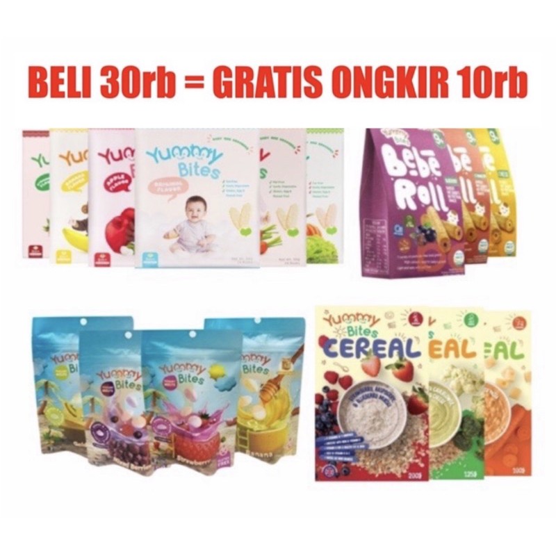 Yummy Bites Baby Rice Cracker / beberoll / Yummy bites cereal / mie baby / mpasi anak