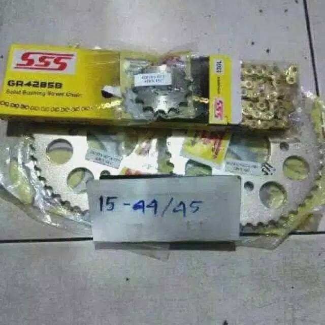 Gear set sss Cbr 150 & Vixion & cb 150 & R15 & mega pro & byson Gir Triple S cbr 150R Rantai Gir sss