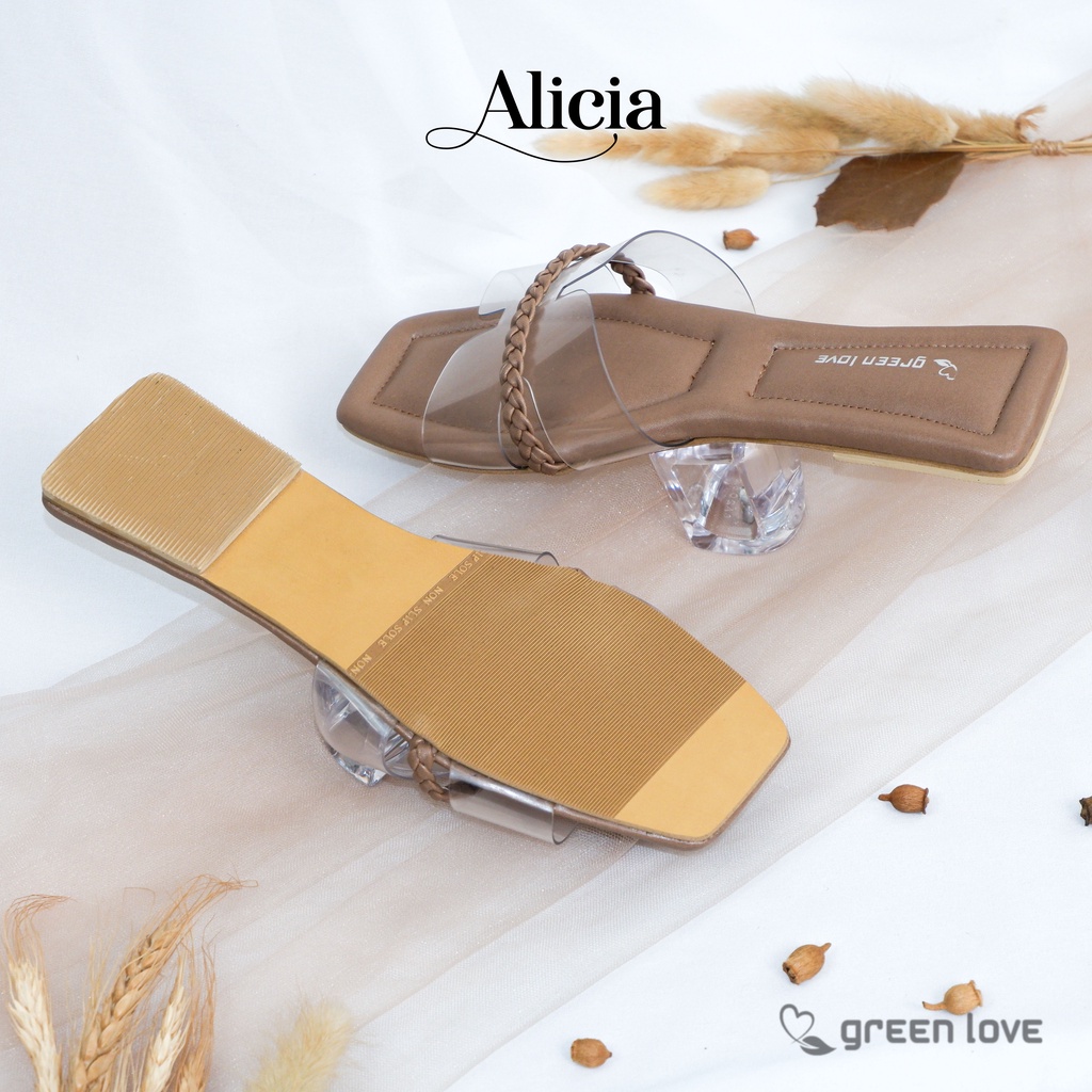 Green Love Sandal Flat ALICIA