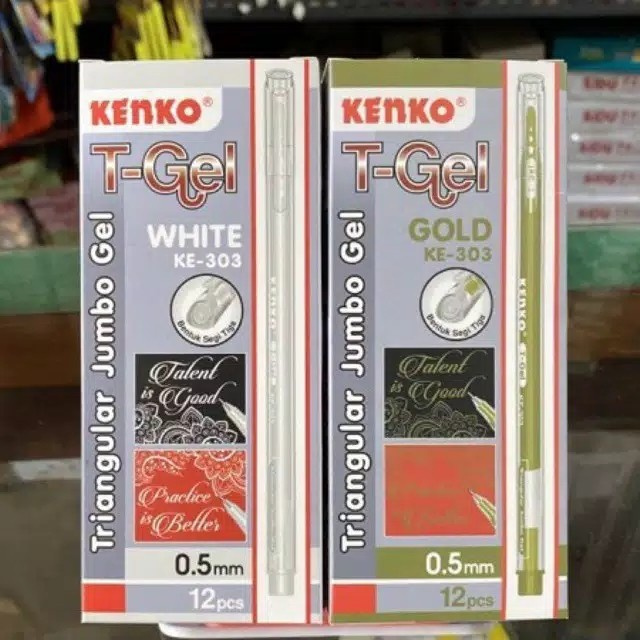 

PROMO Pen Gel T-Gel Kenko KE-303 Tinta Warna White (Putih) & Gold (Emas)