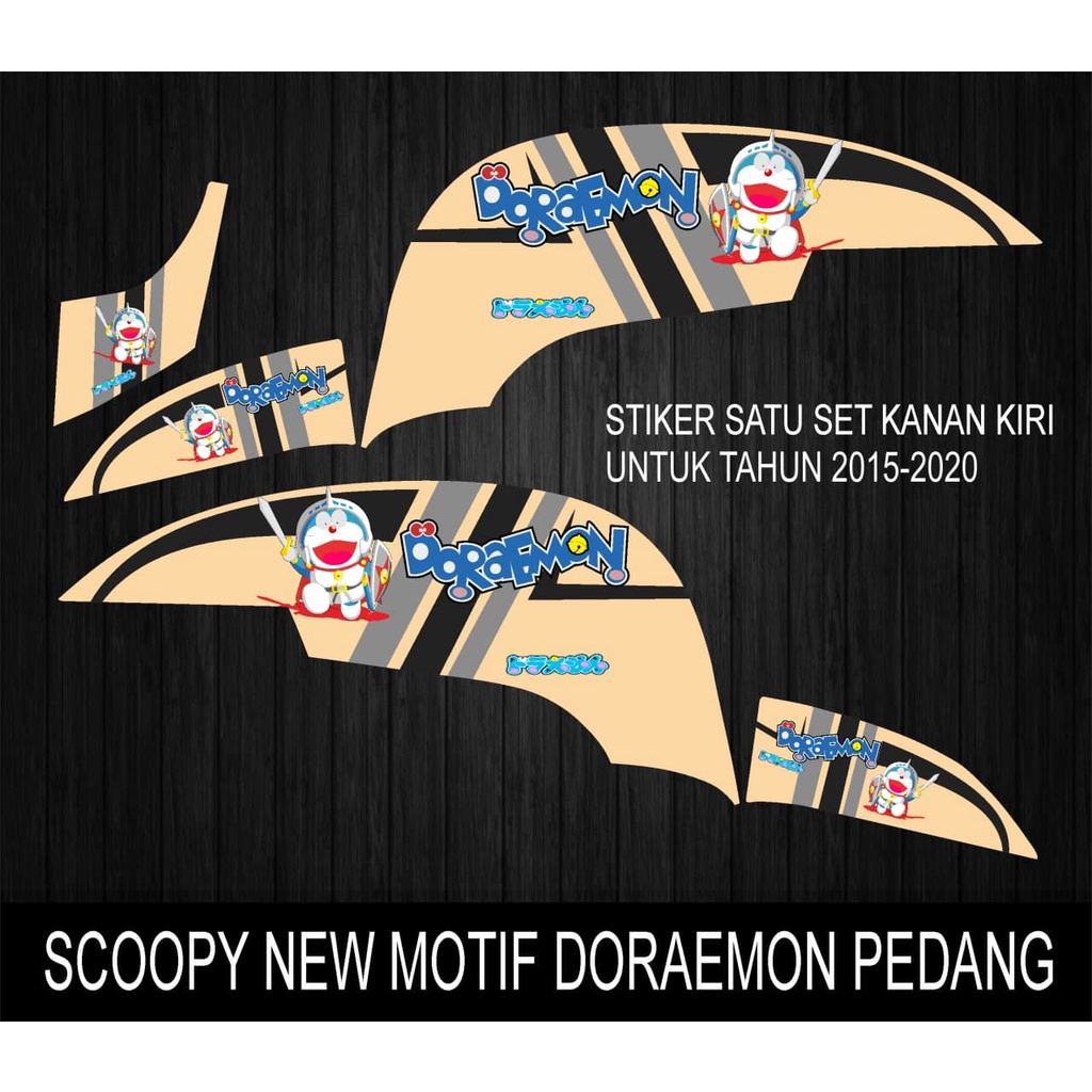 STIKER STRIPING MOTOR SCOOPY FI NEW TH 2015-2020 DORAEMON PEDANG