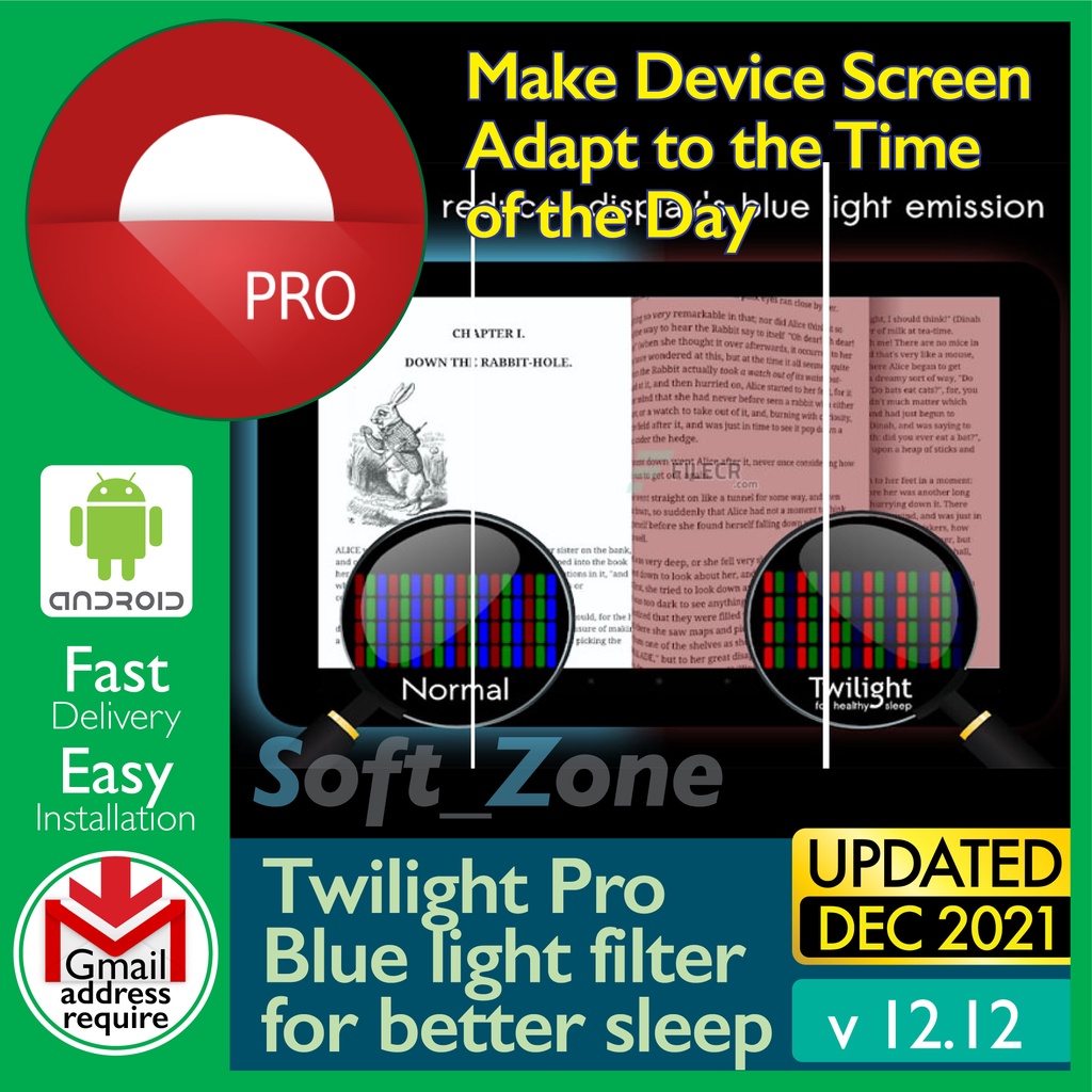 

Twlght Pr Bl lght fltr fr bttr slp 12.12 [SmrtPhn - Andrd] - Dgtl Dwnld