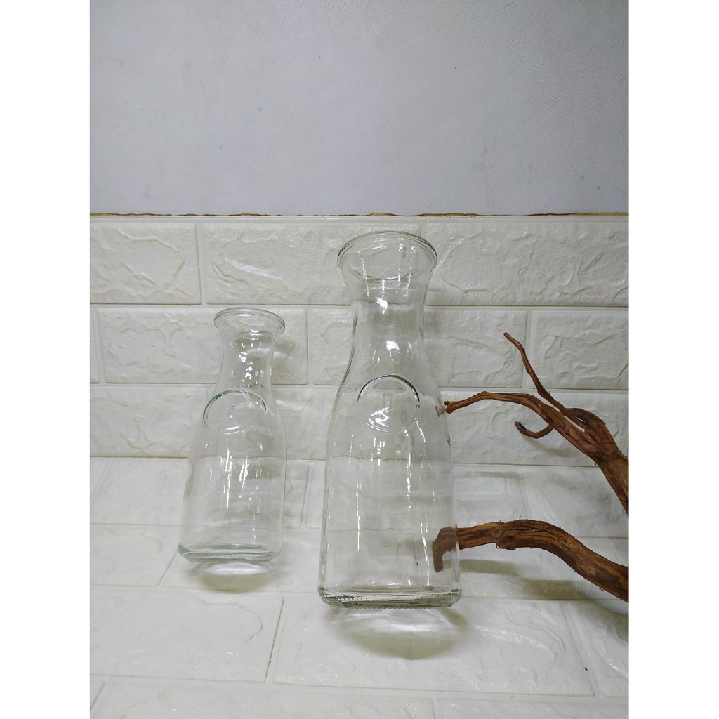 Vas Kaca Botol Lurus BESAR  TANPA TUTUP  - Pot Hias Dekorasi