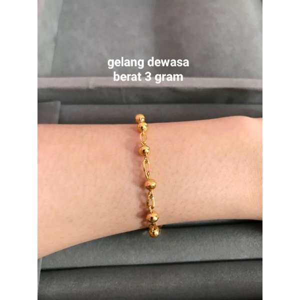 Gelang Emas Muda Dewasa Jarum Jade 3 Gram
