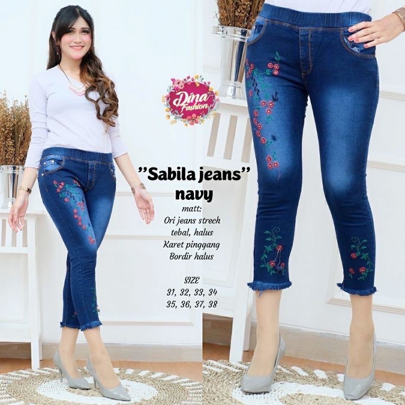 SABILA JEANS BORDIR|FINO JEANS BORDIR|MARBEL JEANS BORDIR|JEGGING JEANS BORDIR RAWIS