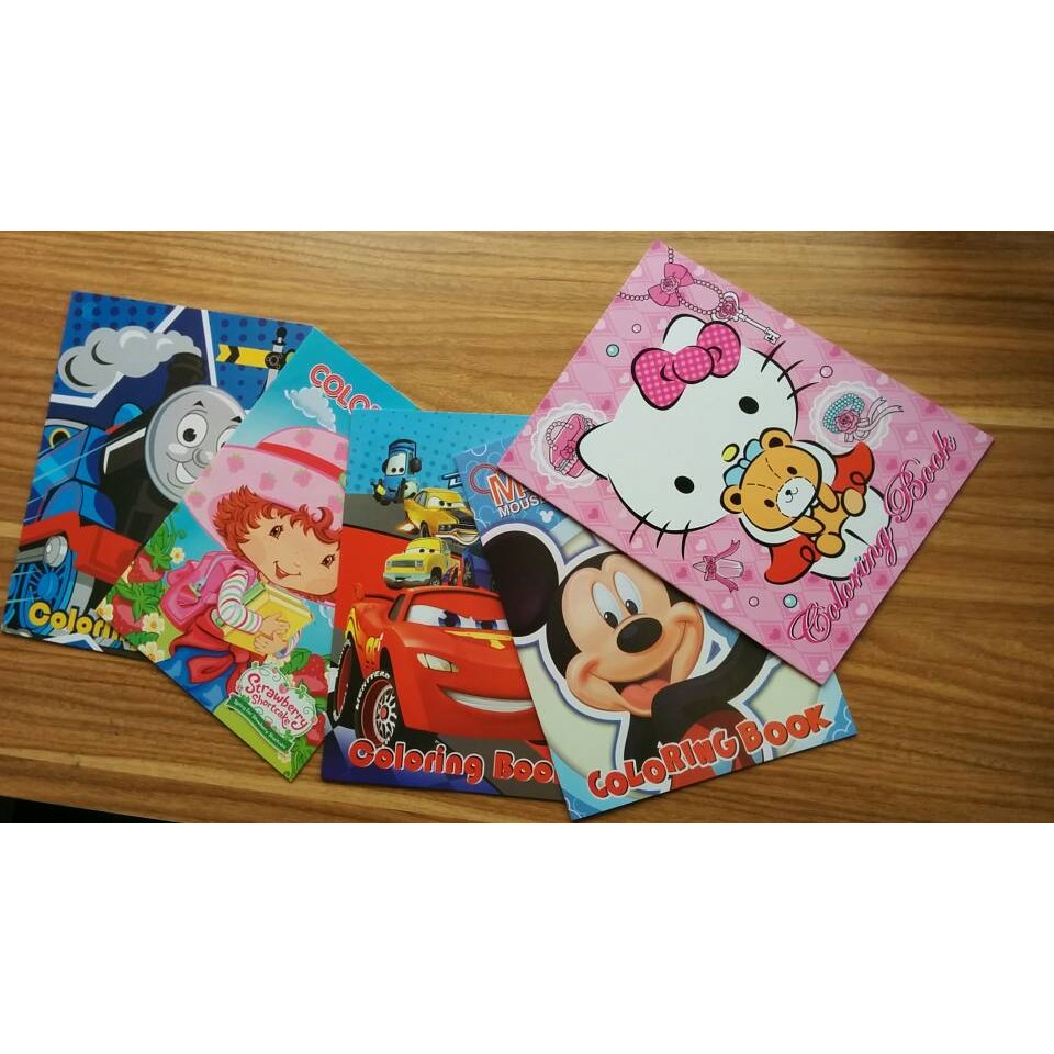 Buku Mewarnai Coloring Book Karakter + Stiker