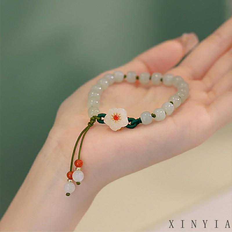 Gelang Manik-Manik Giok Peach Blossom Untuk Wanita