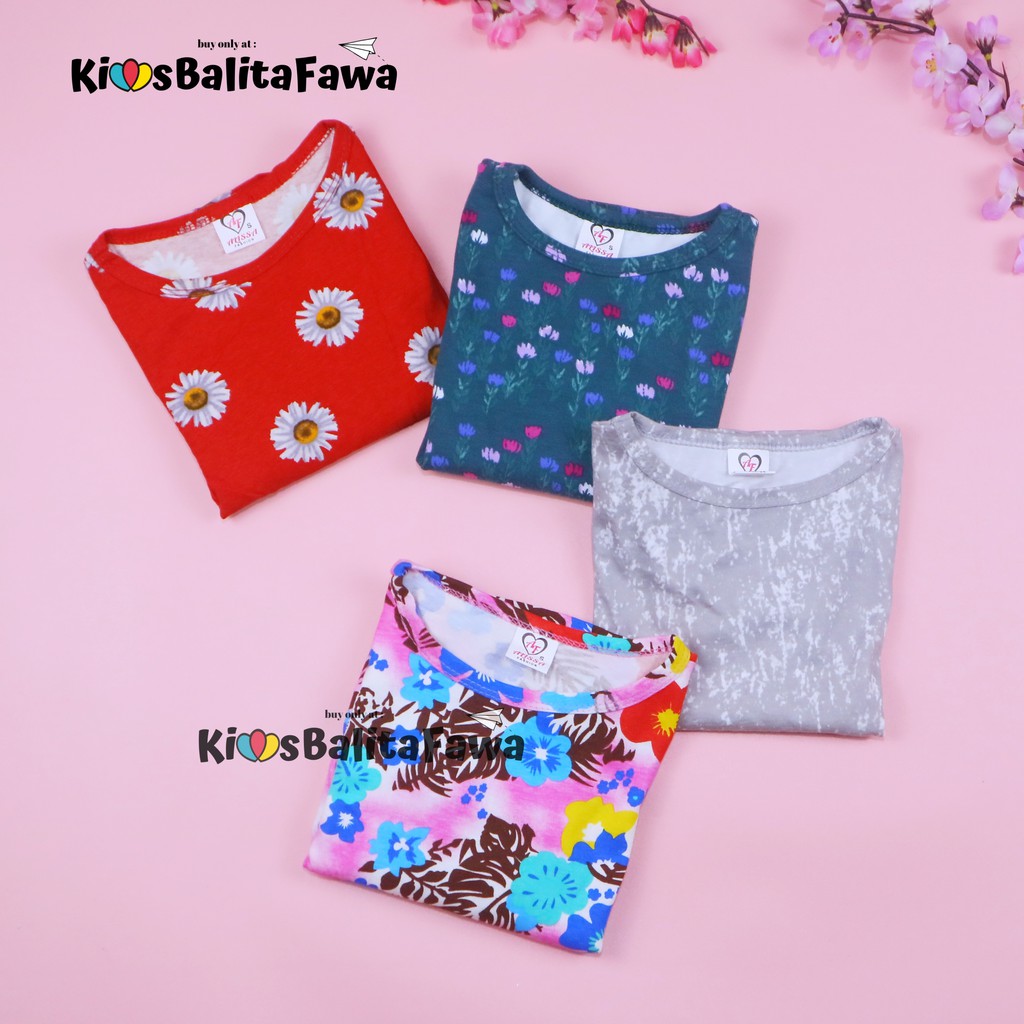 Kaos Motif Andin uk 1-5 Tahun / Lengan Panjang Anak Perempuan Cewek Kaos Branded Adem Murah Tshirt