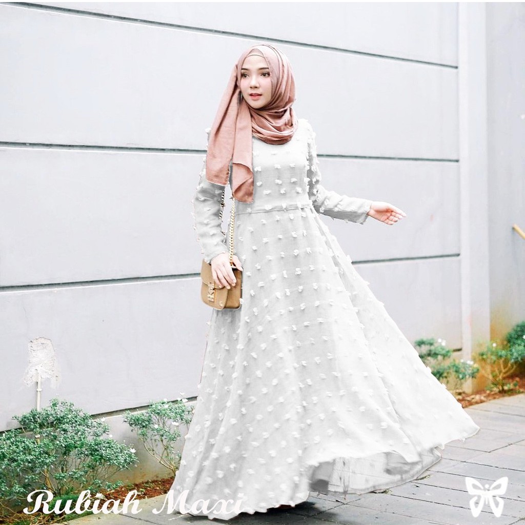 HOPYLOVY SALE - Gamis Maxi Dress Wanita bahan Linen Rubiah