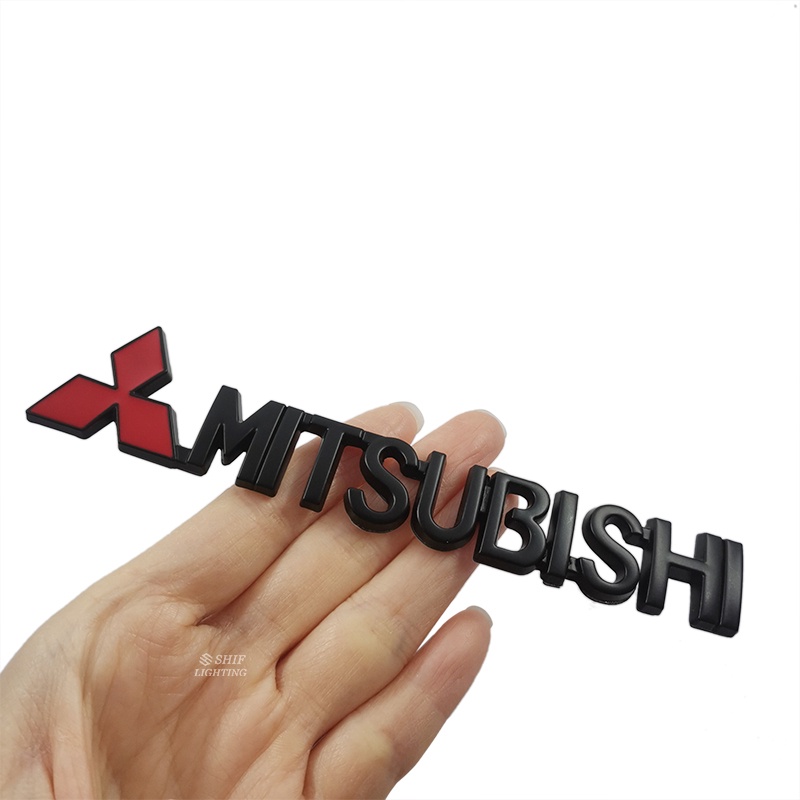 1pc Stiker Emblem / Badge Tulisan Mitsubishi Bahan Metal Untuk Belakang Mobil Mitsubishi