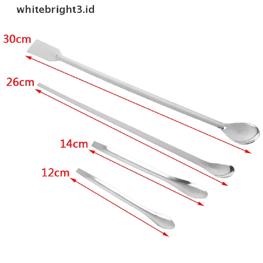 (whitebright3.id) Sendok Spatula Mikro Bahan Stainless Steel Untuk Laboratorium / Obat