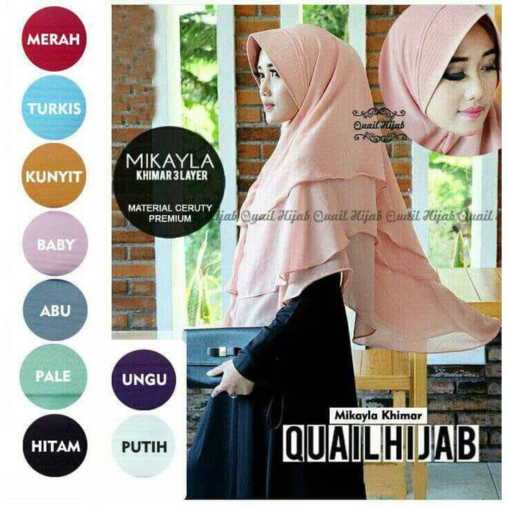 mikayla hijab syari 3 layer hijab jilbab kerudung khimar
