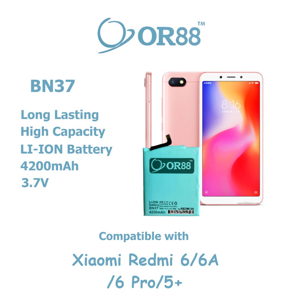 Baterai Batre Battery Double Powe Xiaomi Redmi 6A BN37 OR88/ Oriens88