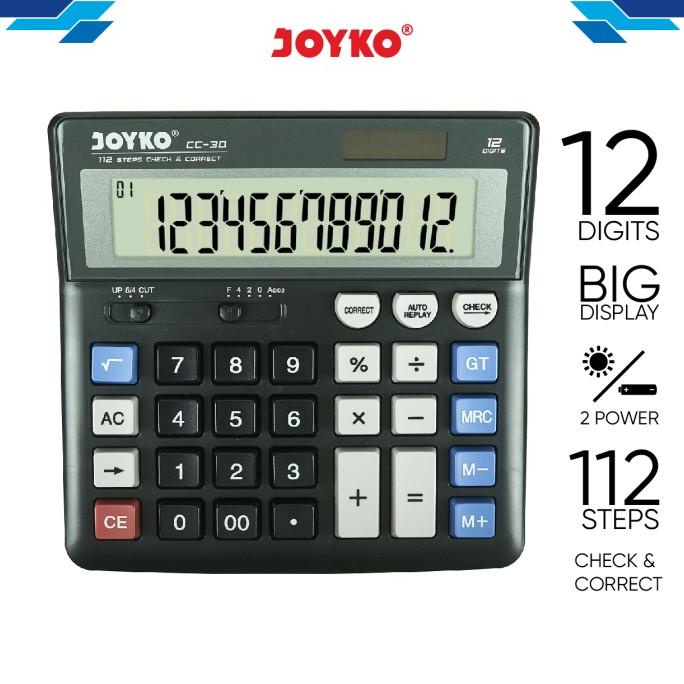 

[COD] Calculator / Kalkulator Joyko CC-30 / 12 Digits / Check Correct TERPERCAYA Kode 707