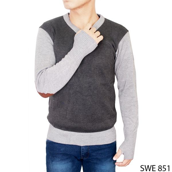 Sweater Pria Model Terbaru Rajut Abu – SWE 851