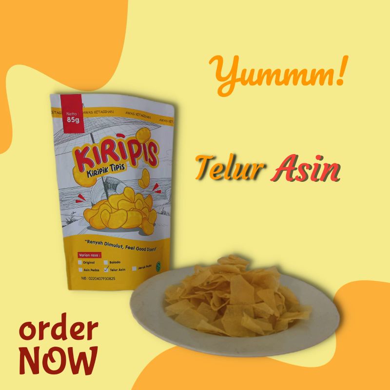 

KIRIPIS (Kiripik Tipis) rasa Telur Asin /cemilan/makanan ringan/snack