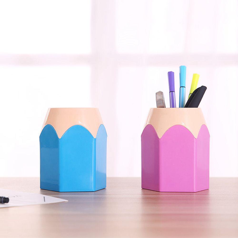 Lanfy Pen Cup Holder Pensil Warna-Warni Berbentuk Desktop Dekorasi Rapi Organizer Alat Tulis