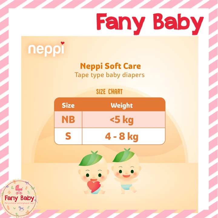 NEPPI BABY DIAPERS SOFT CARE TAPE NB44