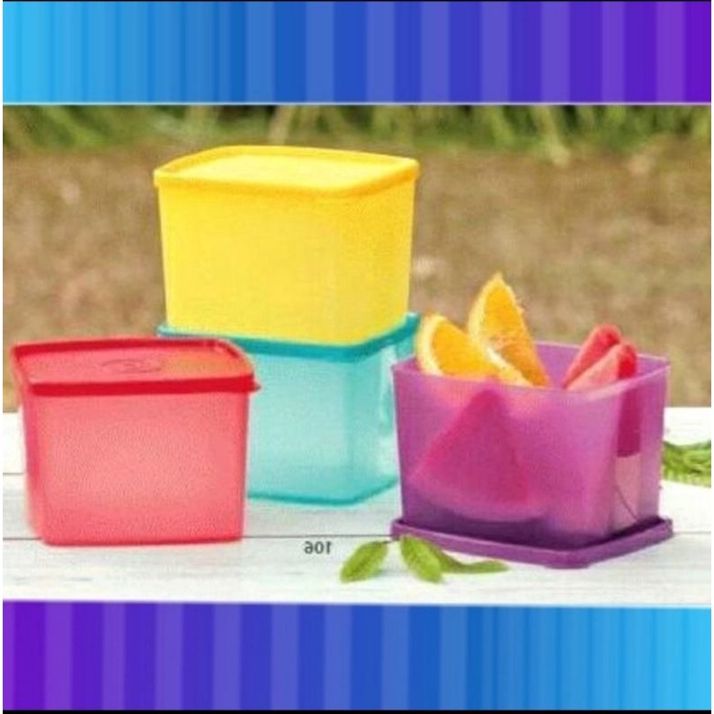 tupperware medium square round per pcs - kotak bekal - wadah nasi - kotak makan