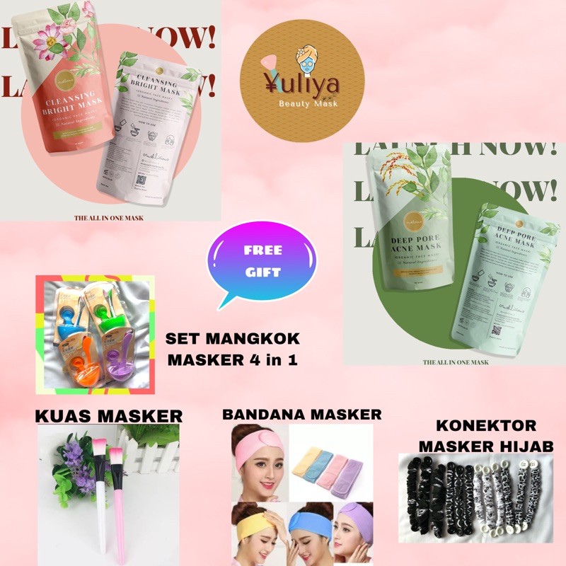 Masker organik crushlicious cleansing bright mask & deep pore acne mask 45gr. Free gift bisa pilih