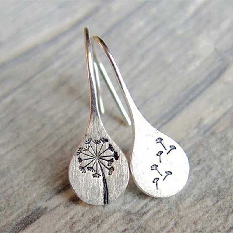[ACKER] Anting Gantung Dandelion Retro Stainless Steel Sederhana Untuk Wanita