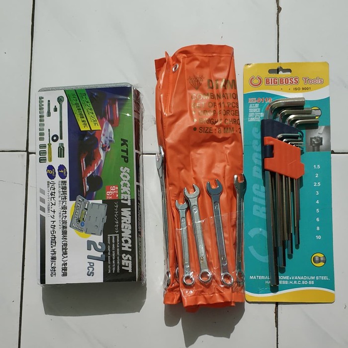 tool set bengkel   kunci perkakas motor   kunci paket 3 set murah